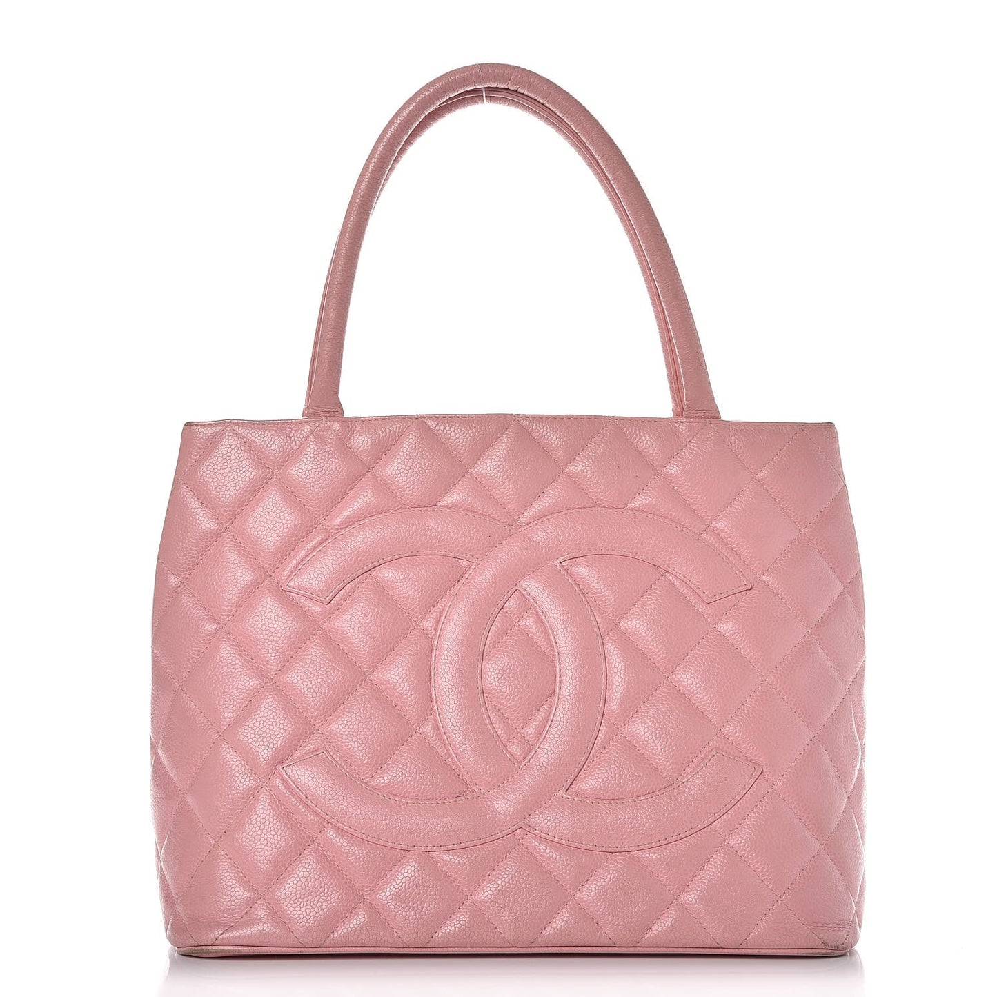 Caviar Quilted Medallion Tote Light Pink