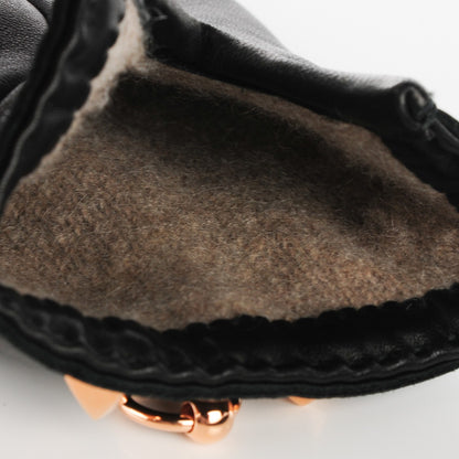 Hermes Lambskin Louise Gloves 7.5 Black 3 of 6
