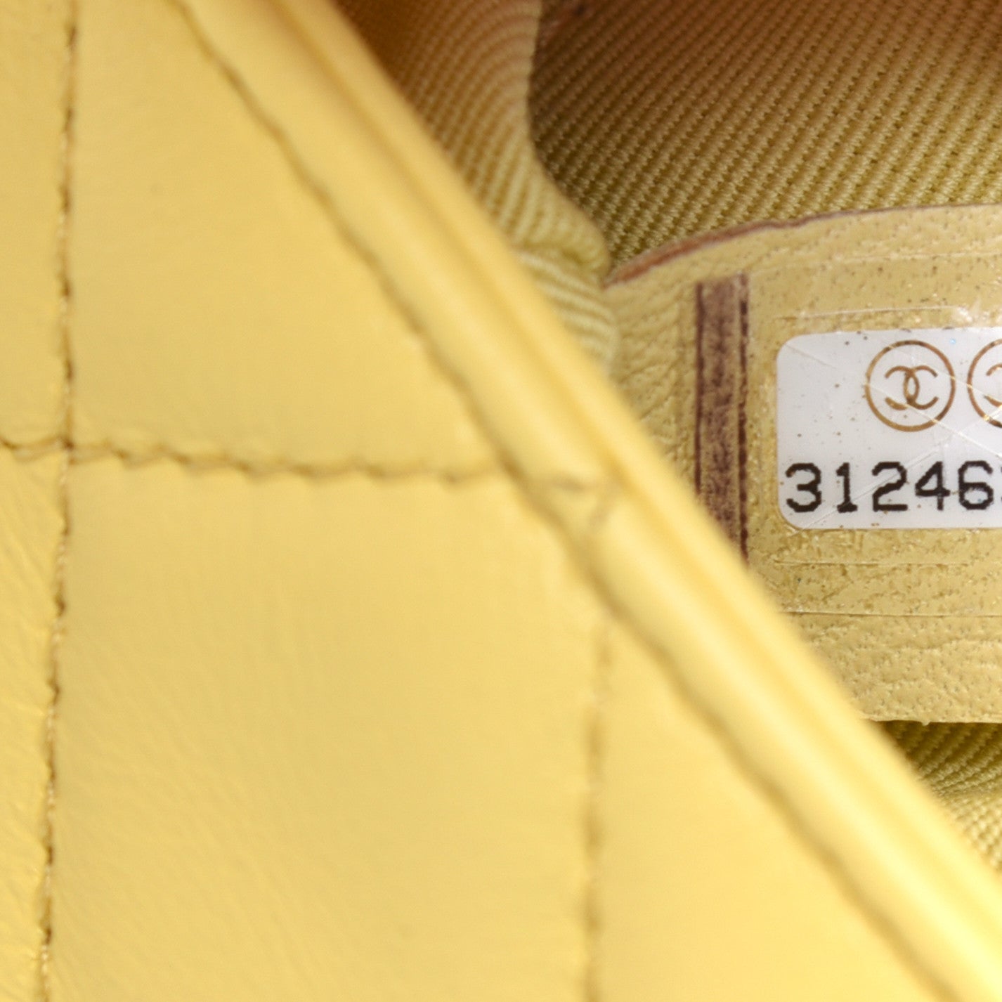 Lambskin Resin Quilted Mini Rectangular Pearl Samba Flap Yellow
