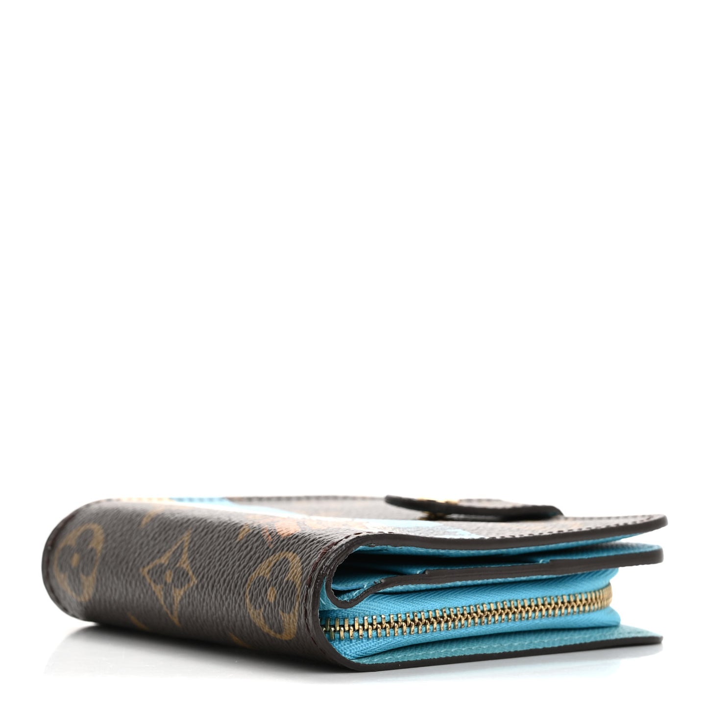 Monogram Groom Compact Zip Wallet Blue