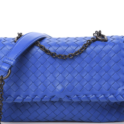 Bottega Veneta Nappa Intrecciato Baby Olimpia Shoulder Bag Signal Blue 9 of 9