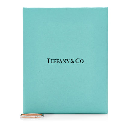Tiffany Platinum 18K Rose Gold Lucida 2mm Band Ring 58 8.5 5 of 5