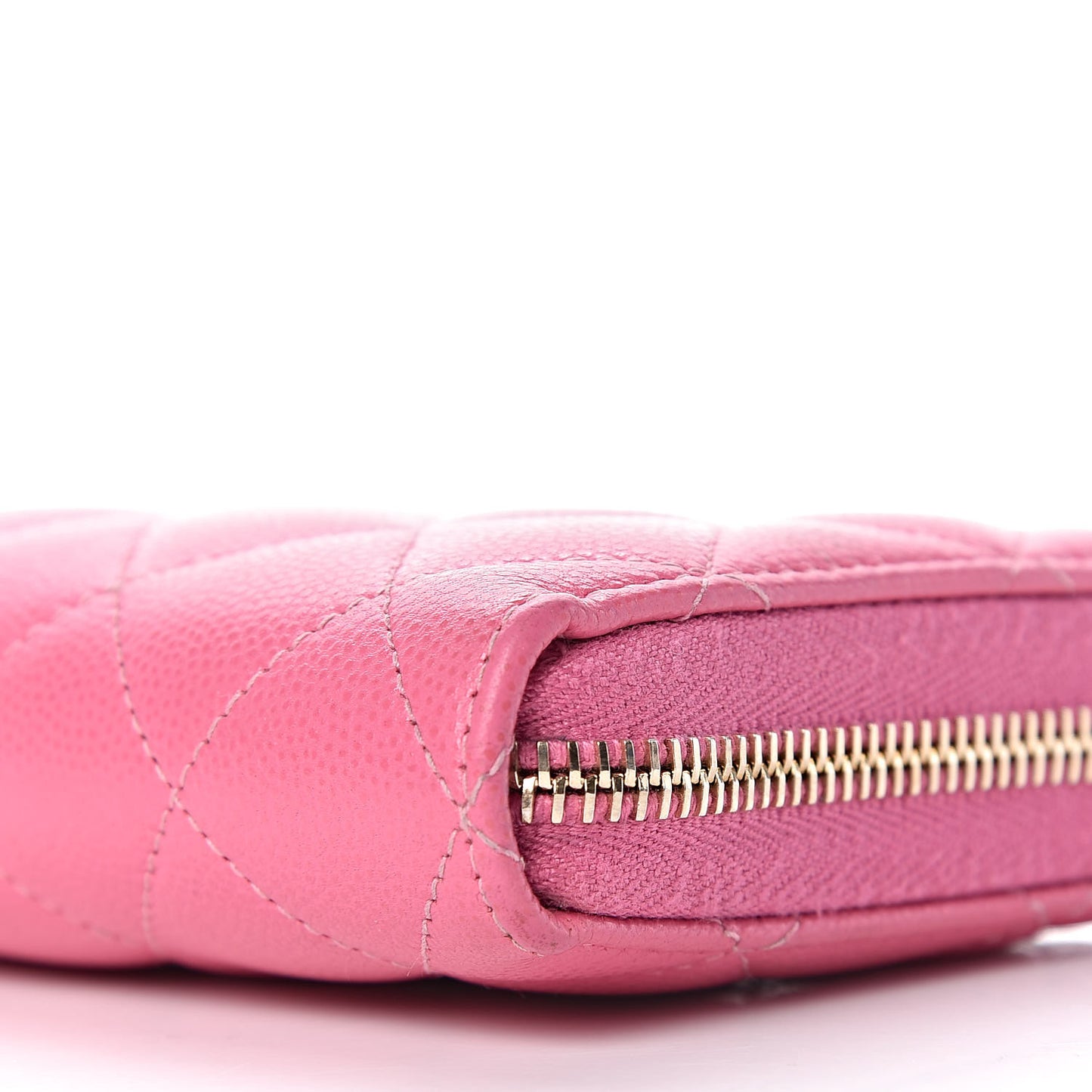 Caviar Quilted Large Gusset Zip Around Wallet Pink