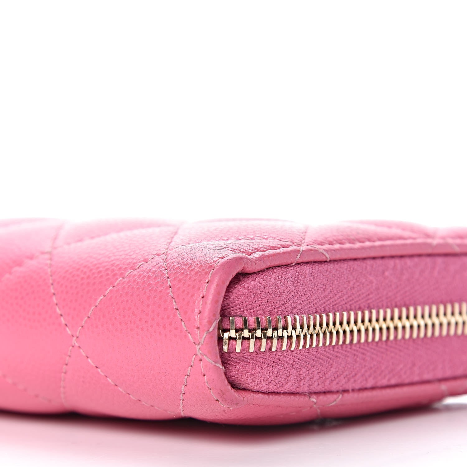 Chanel Caviar Quilted Large Gusset Zip Around Wallet Pink 13 of 15