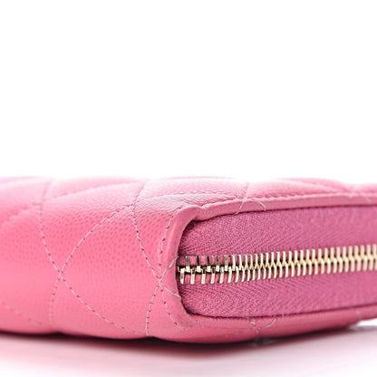 Chanel Caviar Quilted Large Gusset Zip Around Wallet Pink 13 of 15