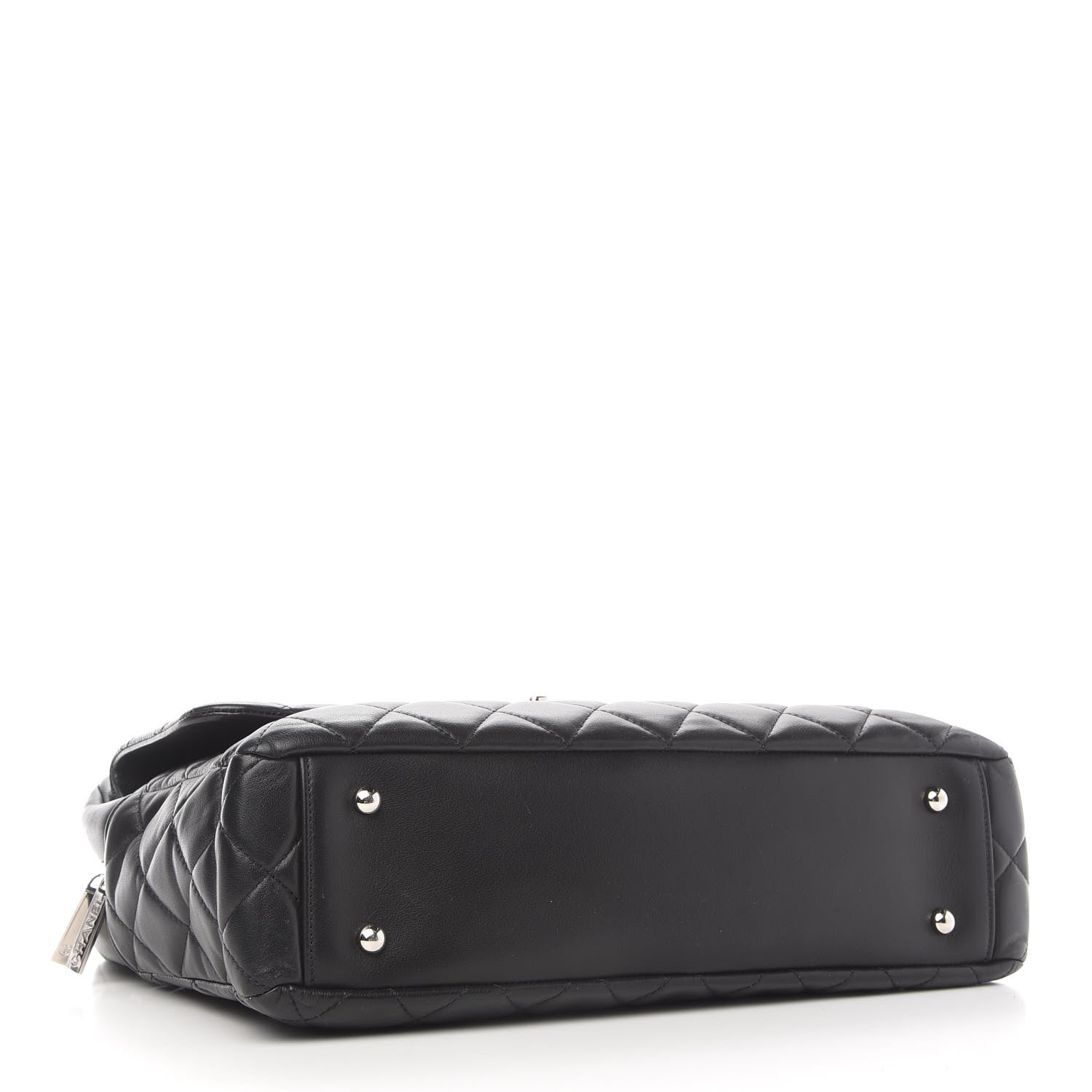 Chanel Lambskin Quilted Bowler Flap Shoulder Bag Black 3 of 9