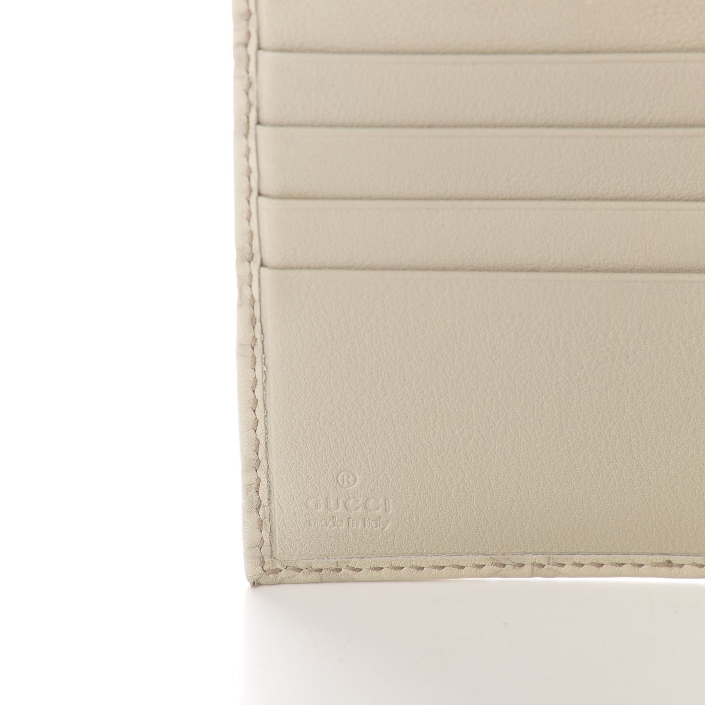 Guccissima Lovely Heart French Flap Wallet White