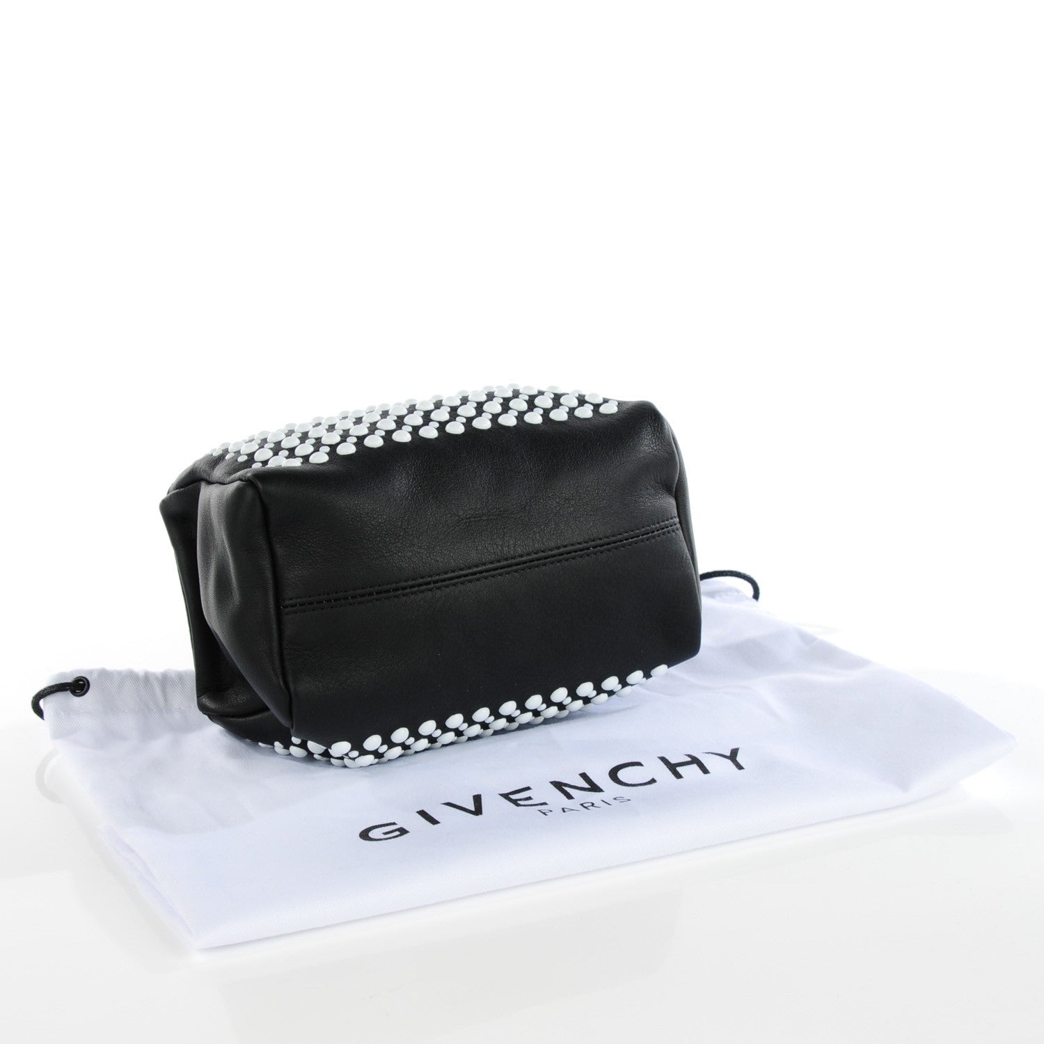 Givenchy Calfskin Studded Pandora Wristlet Black 4 of 7