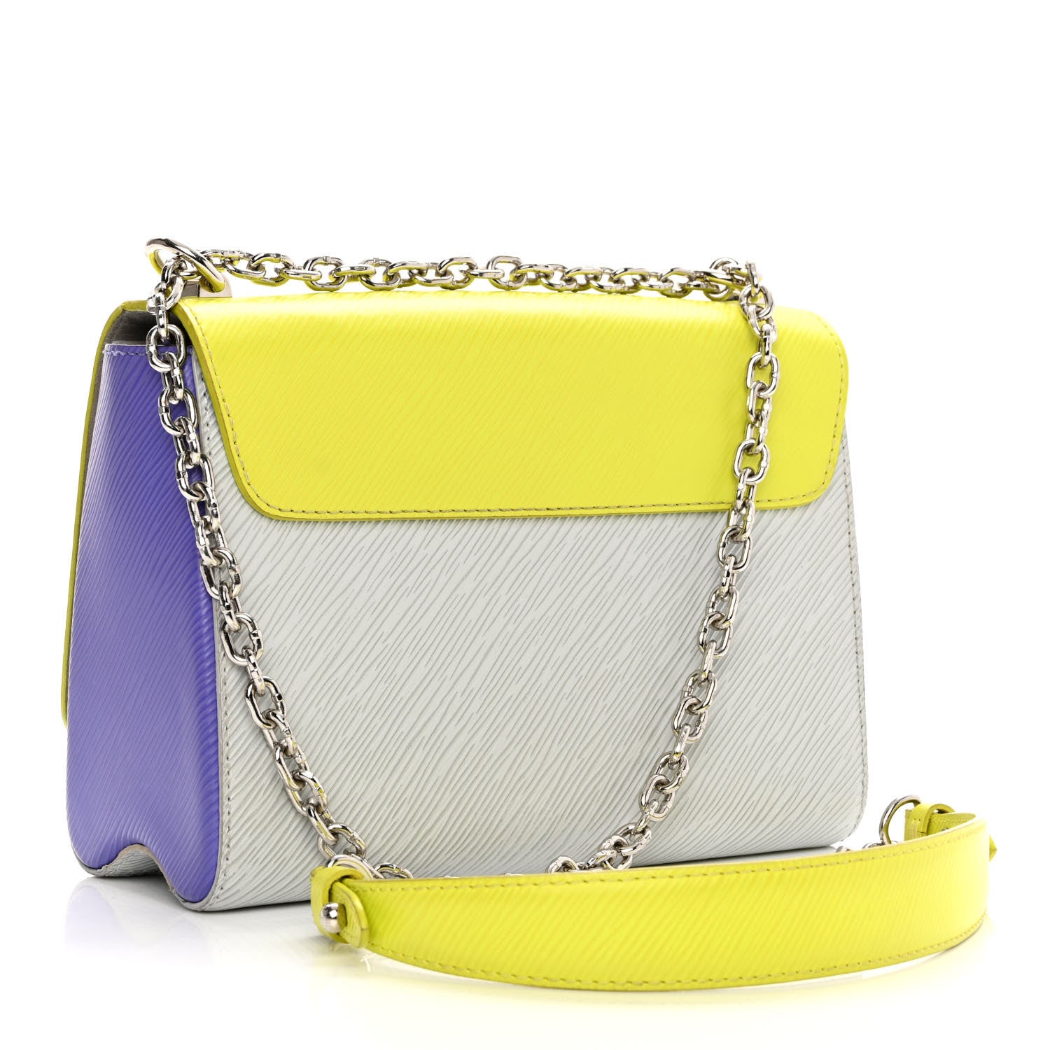 Louis Vuitton Epi Twist Shoulder Bag MM Purple Yellow Grey 3 of 14