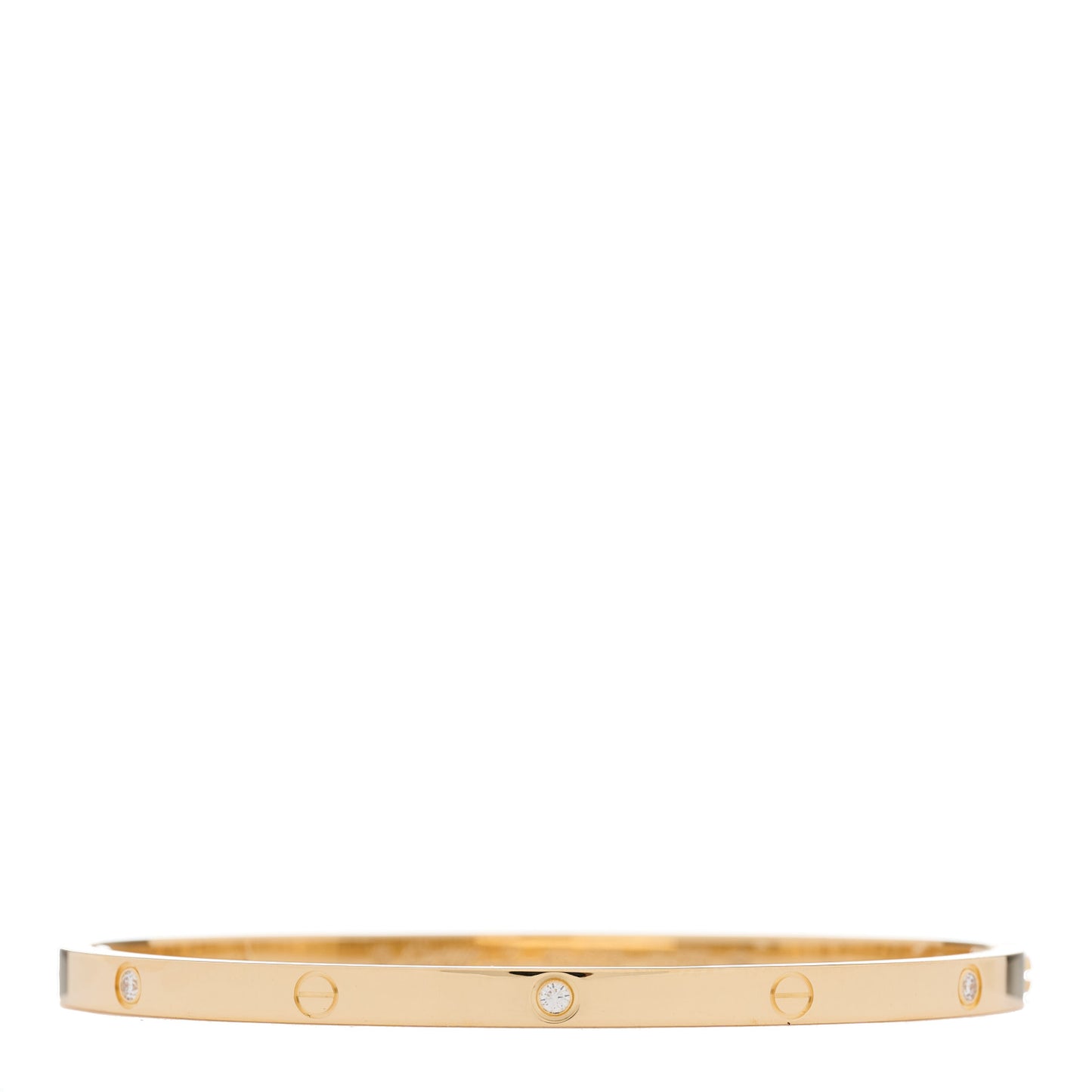 18K Yellow Gold 6 Diamond Small LOVE Bracelet 17