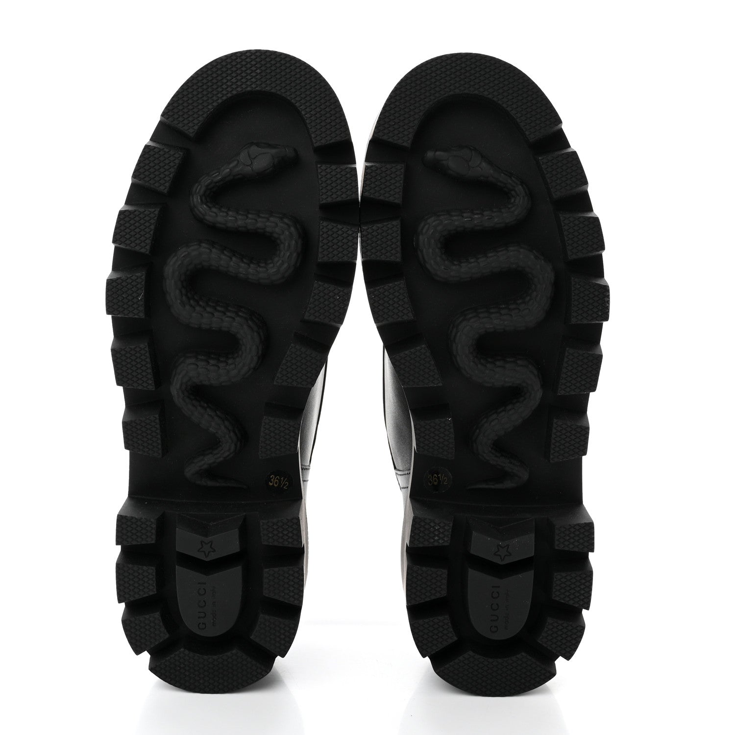Gucci Calfskin Nappa Matelasse Lug Sole Derby Loafers 36.5 Black 5 of 8
