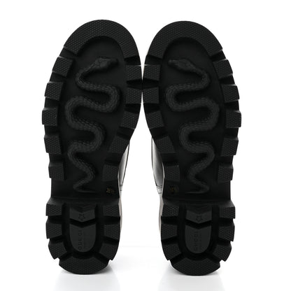 Gucci Calfskin Nappa Matelasse Lug Sole Derby Loafers 36.5 Black 5 of 8