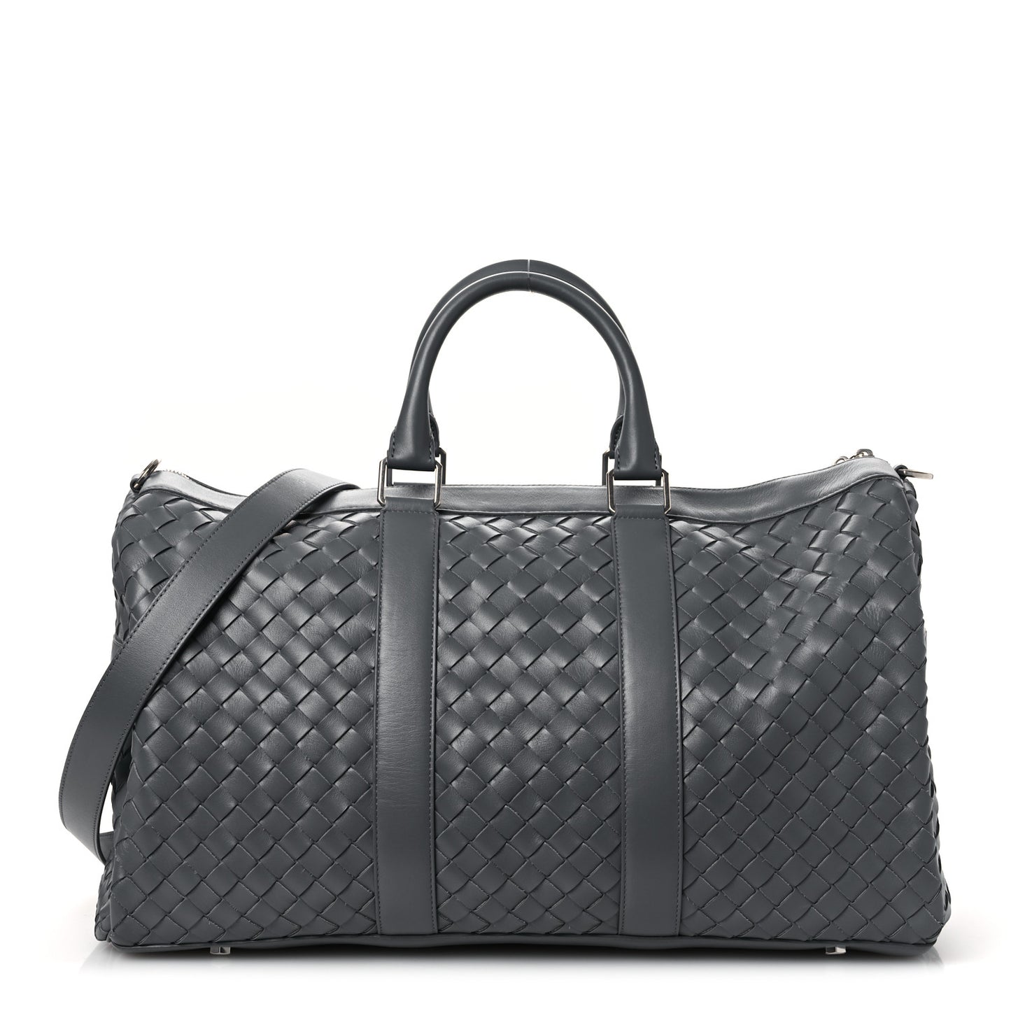 Nappa Intrecciato Medium Duffle Bag Thunder