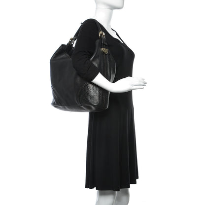 Gucci Leather Guccissima Trim Large Signoria Hobo Black 2 of 10