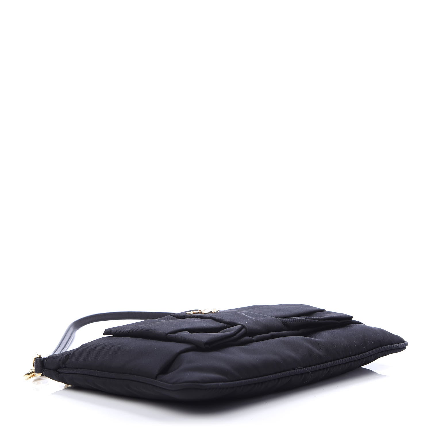 Prada Tessuto Nylon Bow Pochette Black 4 of 10
