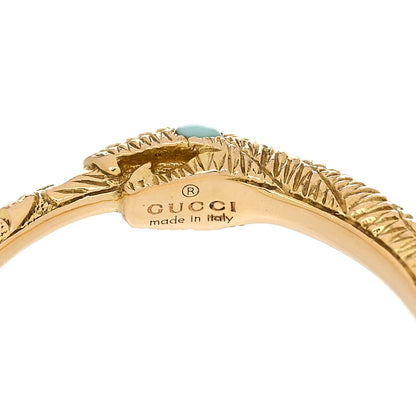 Gucci 18K Yellow Gold Turquoise Ouroboros Snake Ring 49 4.75 4 of 6