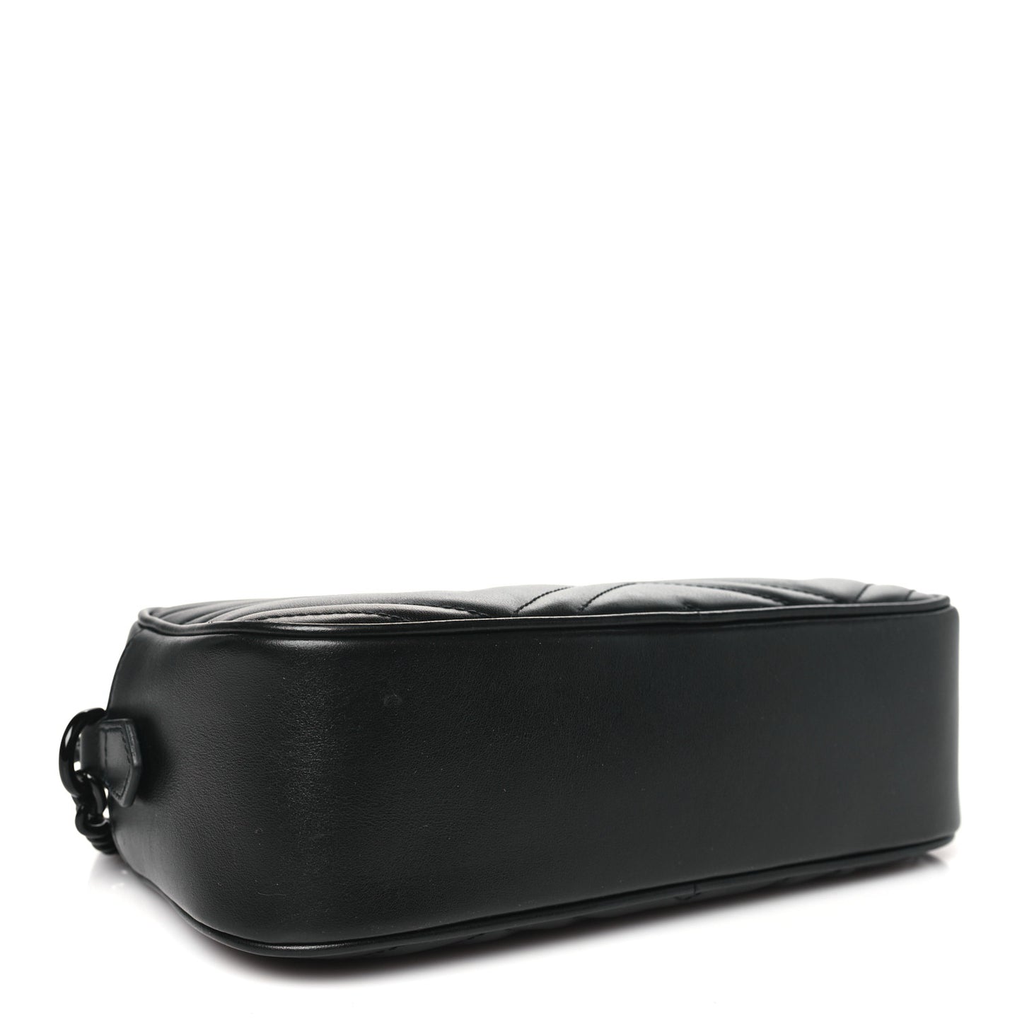 Calfskin Matelasse Monochrome Small GG Marmont Chain Shoulder Bag Black