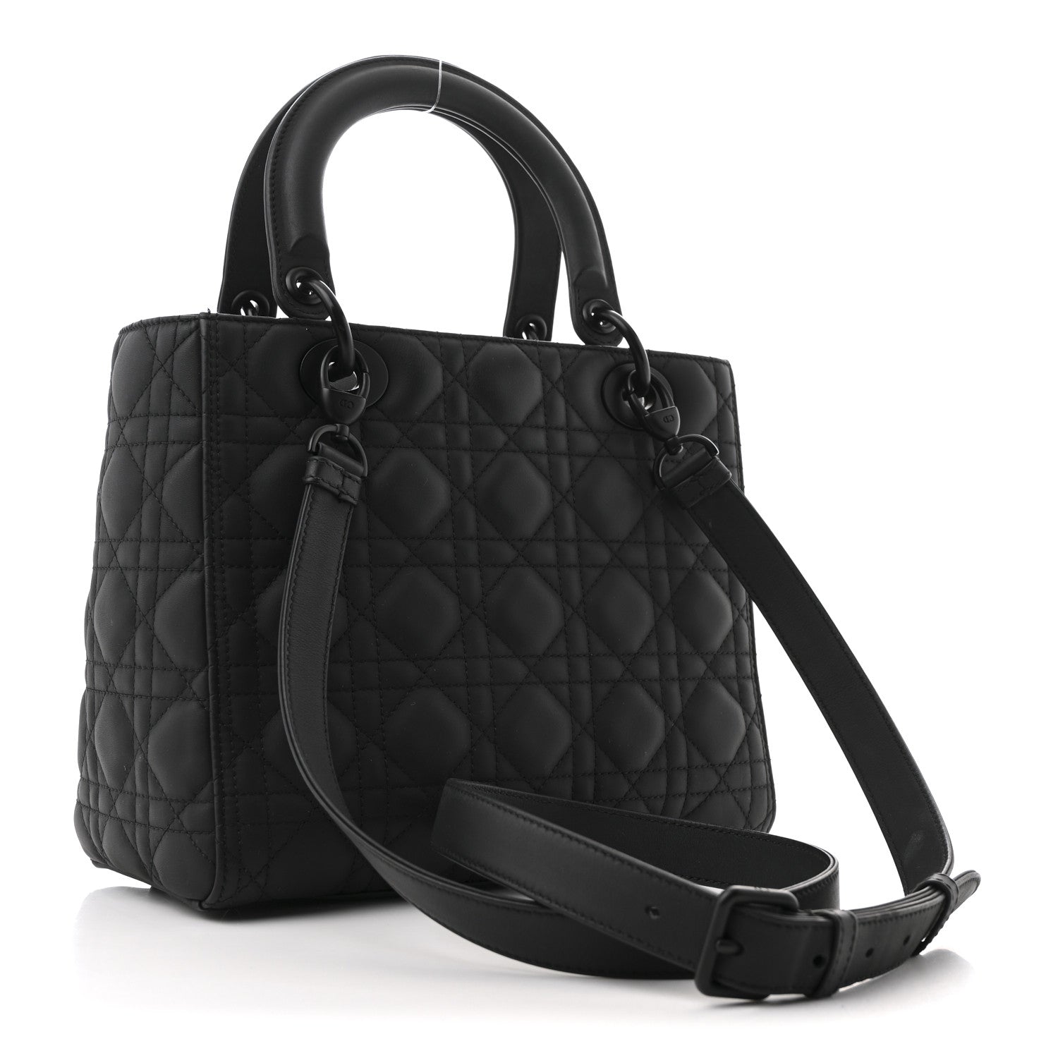 Christian Dior Ultra Matte Calfskin Cannage Medium Lady Dior Black 3 of 13