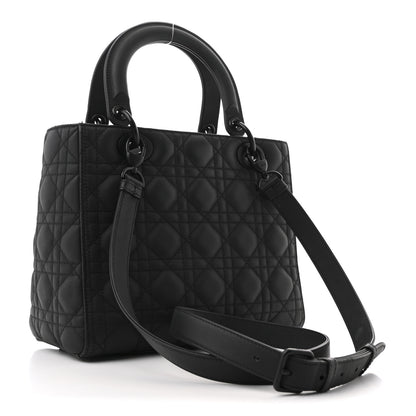 Christian Dior Ultra Matte Calfskin Cannage Medium Lady Dior Black 3 of 13