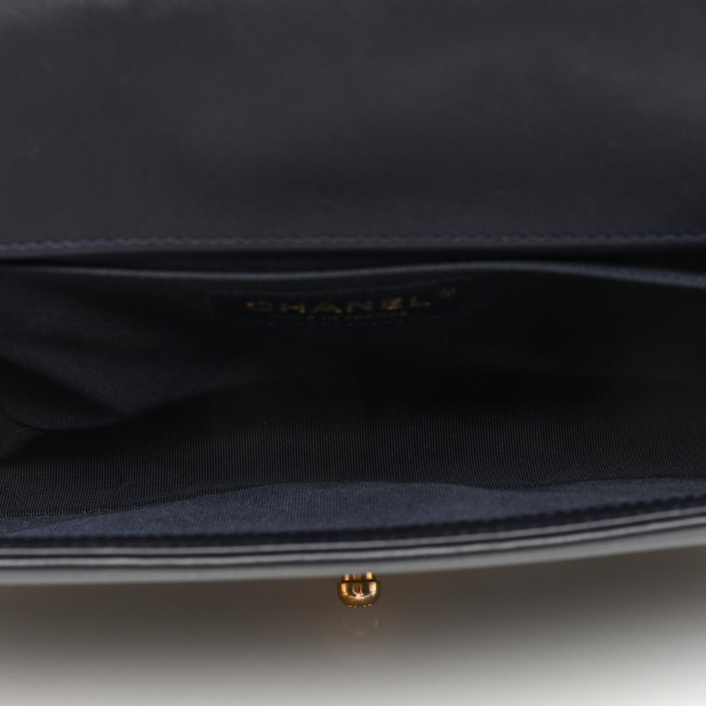 Lambskin Quilted Medium Boy Flap Dark Navy