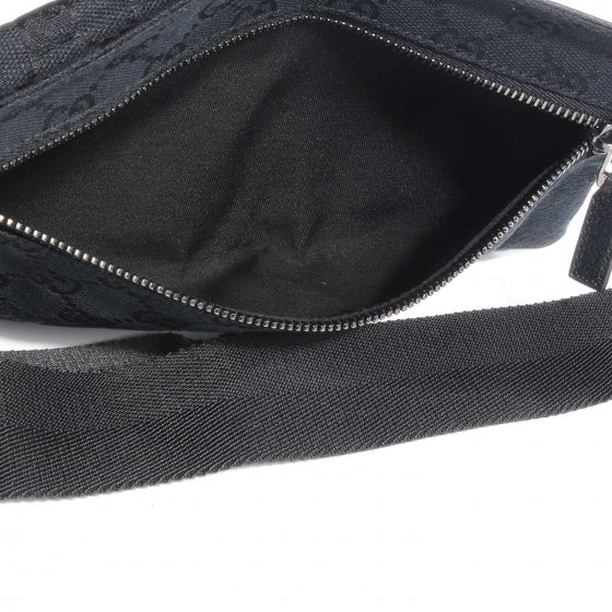 GG Monogram Double Pocket Belt Bag Black