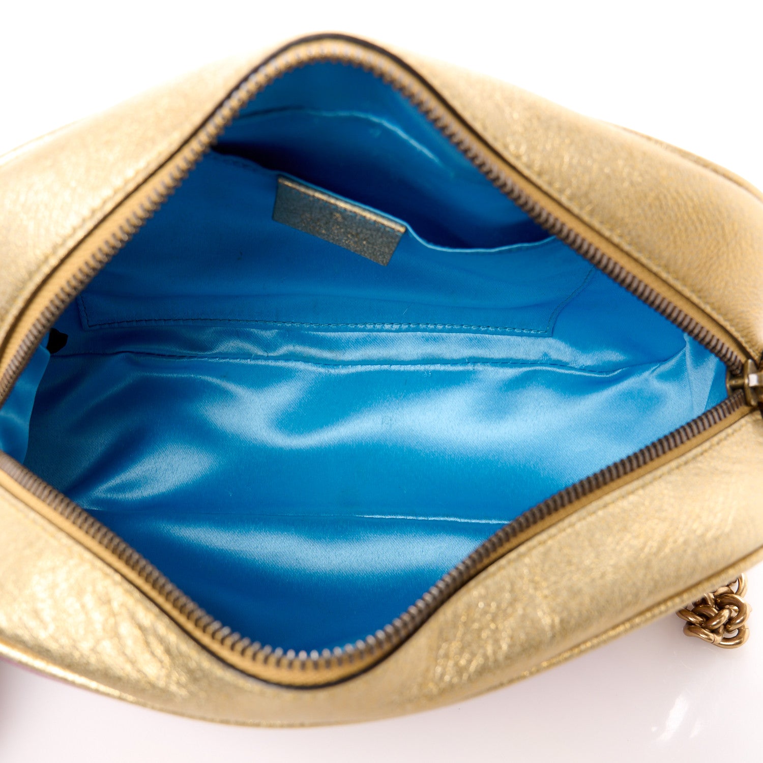 Gucci Metallic Nappa Matelasse Heart Small GG Marmont Chain Shoulder Bag Oro Vecchio Rosa 5 of 12