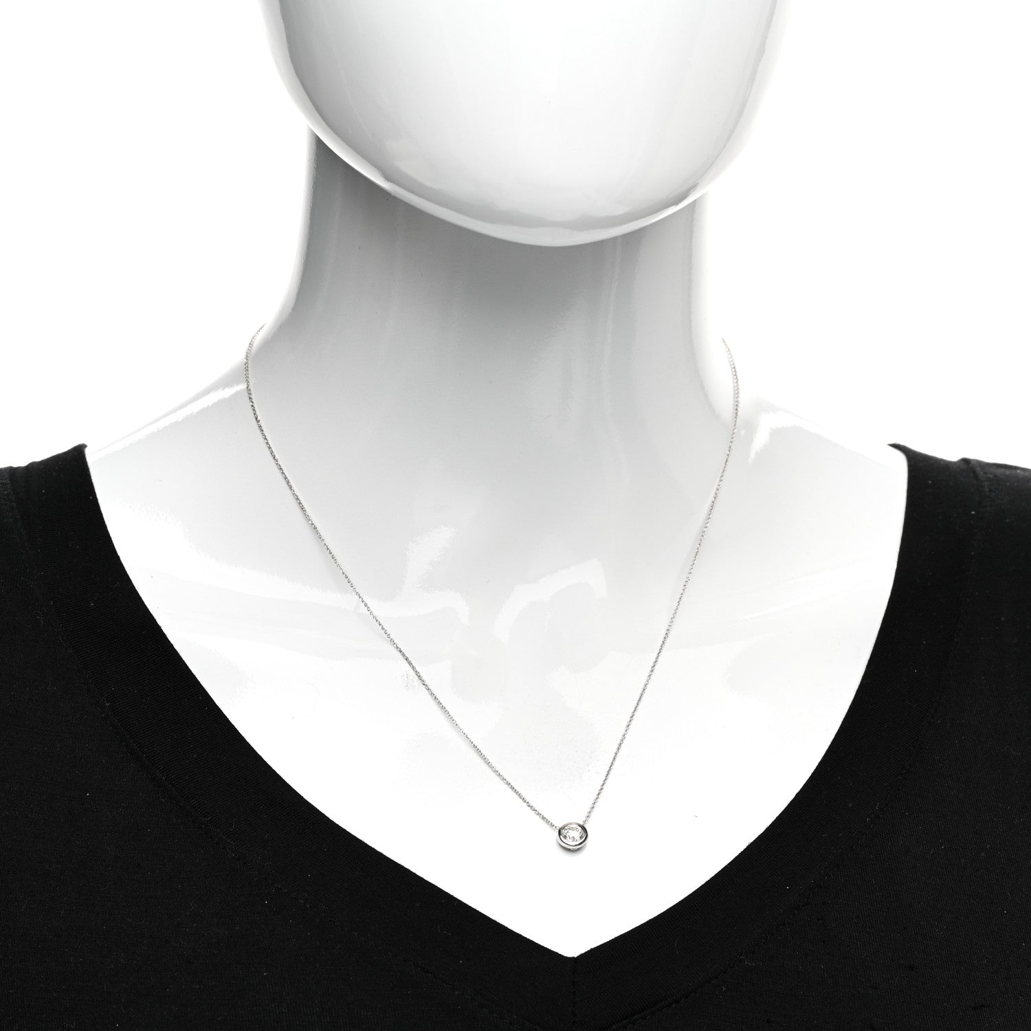 Roberto Coin 18K White Gold Diamond .50ct Diamonds by the Inch Pendant Necklace 2 of 5