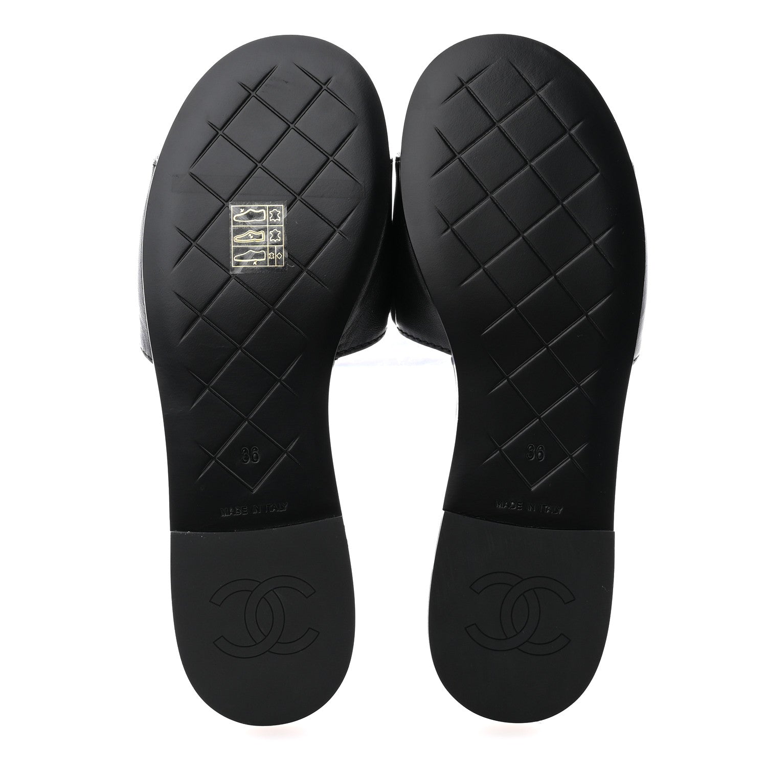Chanel Lambskin Quilted Turnlock Flat Mules 36 Black 5 of 10