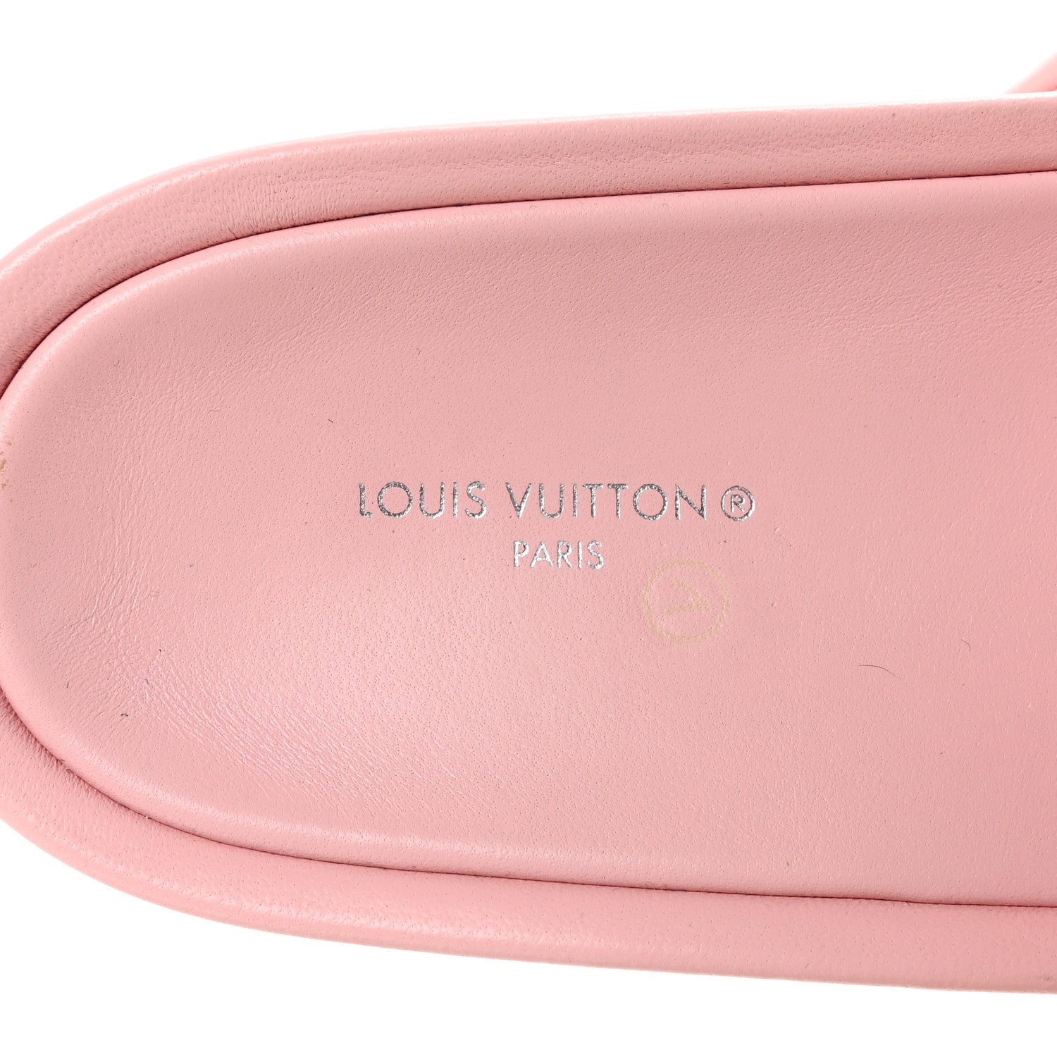 Louis Vuitton Lambskin Embossed Monogram Jumbo Flatform Mule