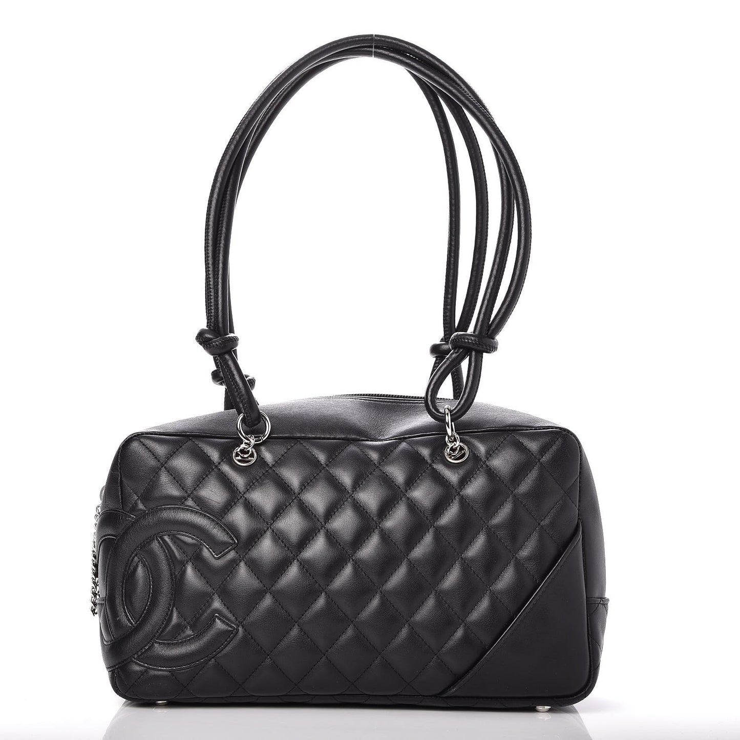 Calfskin Quilted Large Cambon Bowler Black
