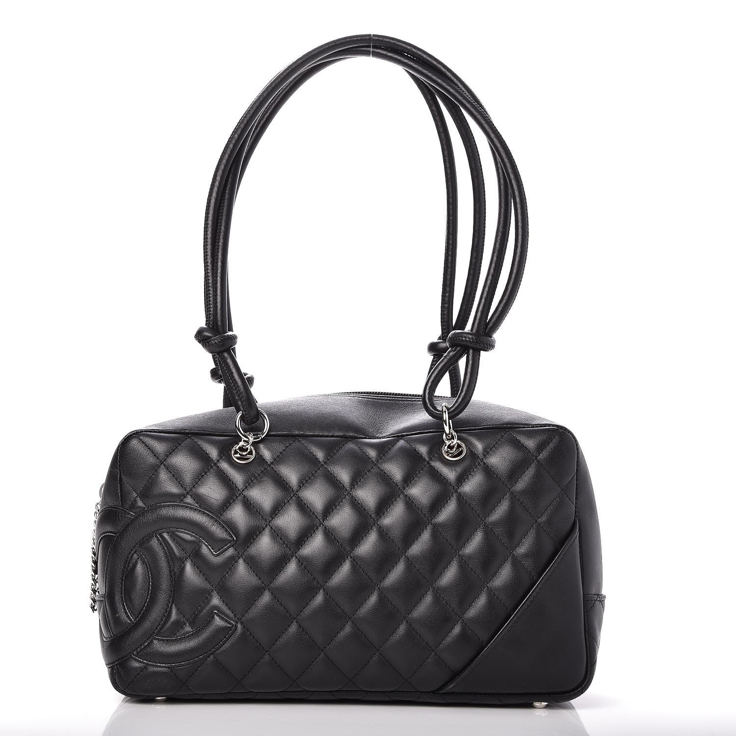 Chanel Calfskin Quilted Large Cambon Bowler Black 1 of 7