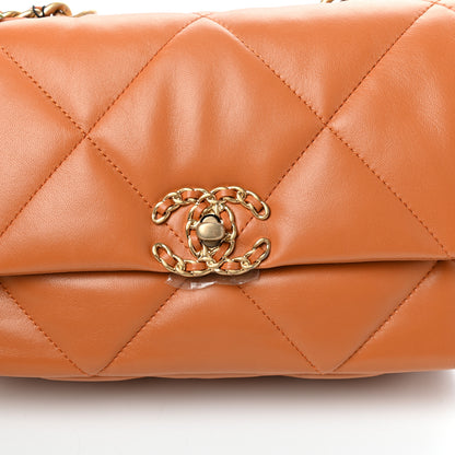 Chanel Lambskin Quilted Medium Chanel 19 Flap Light Brown 10 of 11