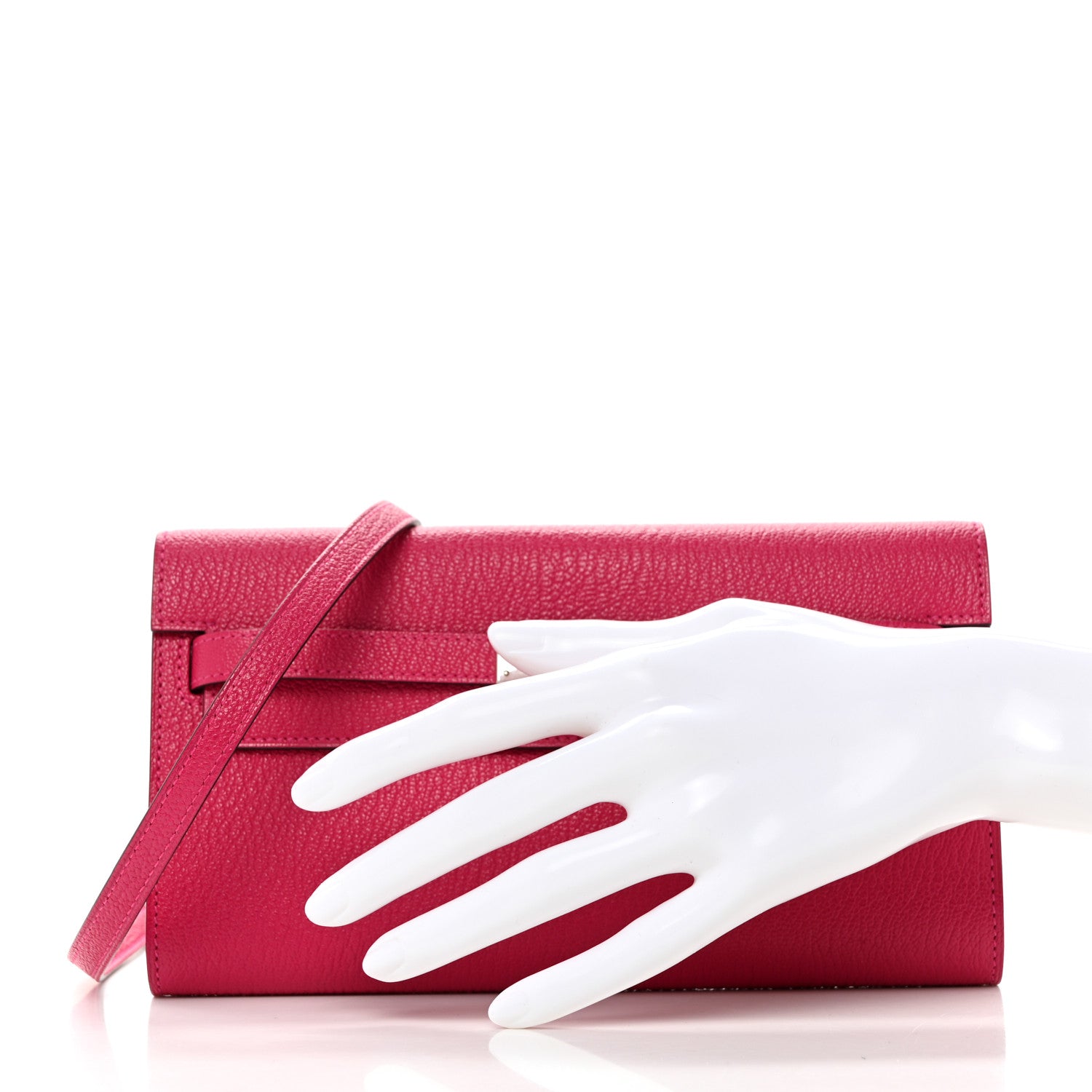 Hermes Chevre Mysore Kelly Wallet To Go Rose Mexico 2 of 7