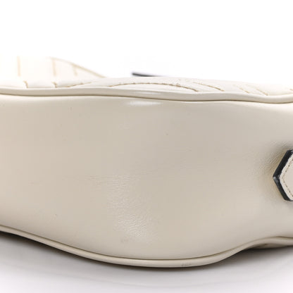 Gucci Calfskin Matelasse Small GG Marmont Chain Shoulder Bag White 10 of 10