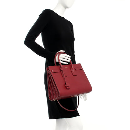 Saint Laurent Calfskin Small Sac De Jour Oxblood 4 of 22
