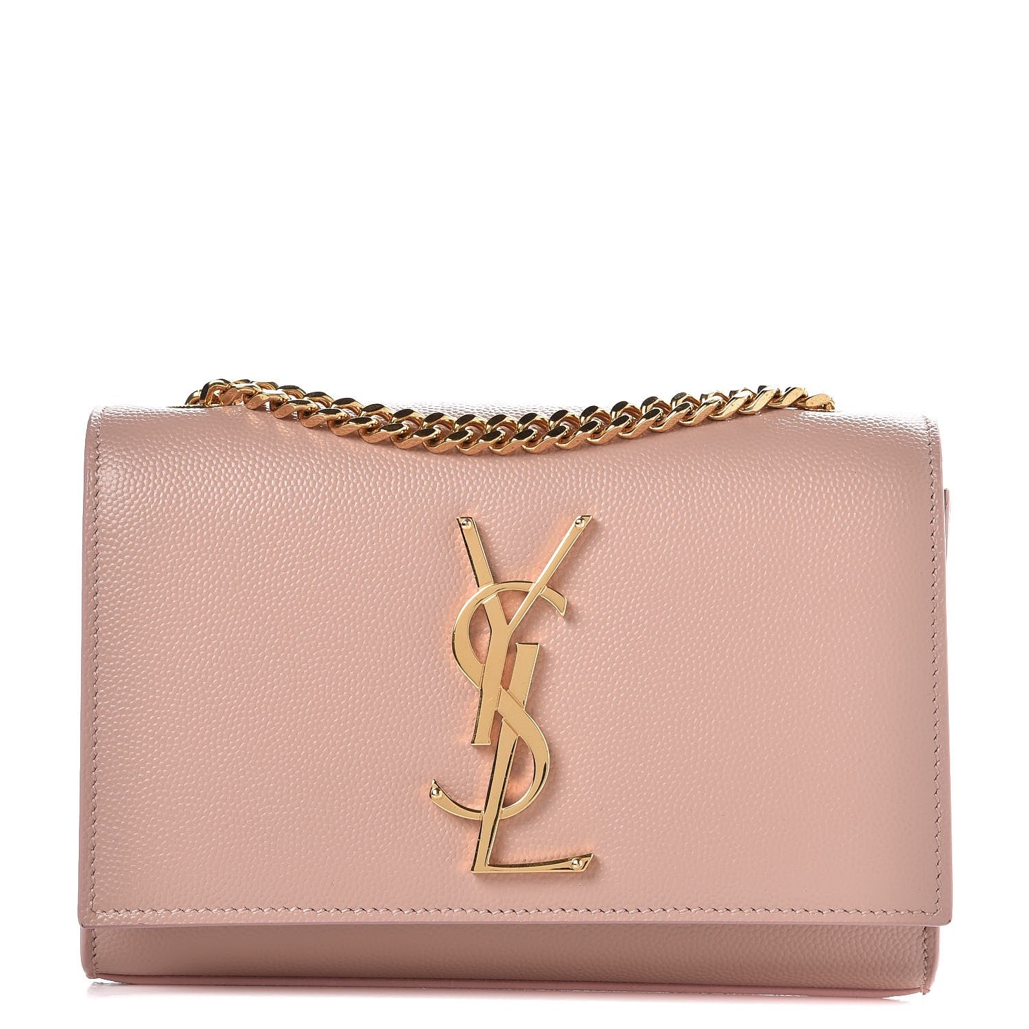 Saint Laurent Grain De Poudre Small Monogram Kate Satchel Pale Pink 1 of 6