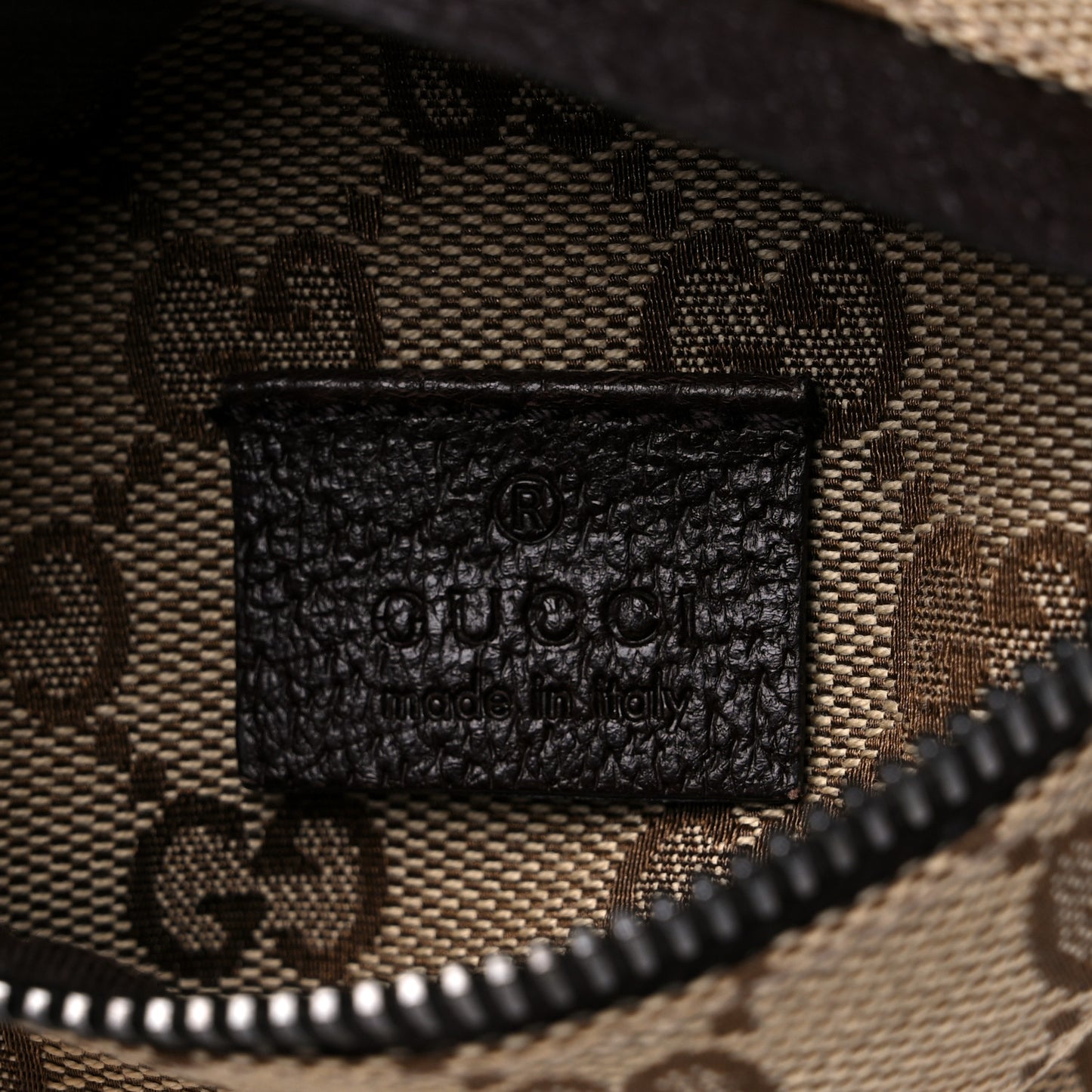 GG Monogram Double Pocket Belt Bag Dark Brown