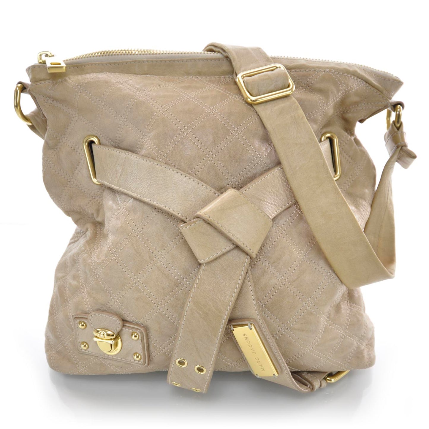 Quilted Leather Messenger Sand