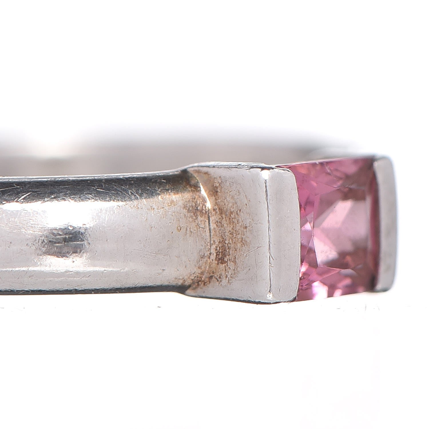 Tiffany Sterling Silver Pink Sapphire Square Stack Ring 54 6.75 5 of 5