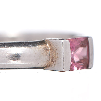 Tiffany Sterling Silver Pink Sapphire Square Stack Ring 54 6.75 5 of 5