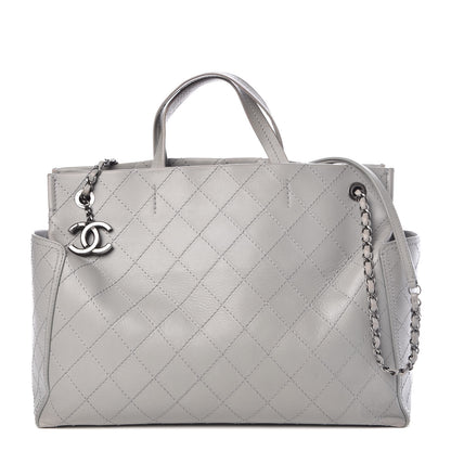Chanel Calfskin Stitched Medium Shopping Tote Grey 1 of 16