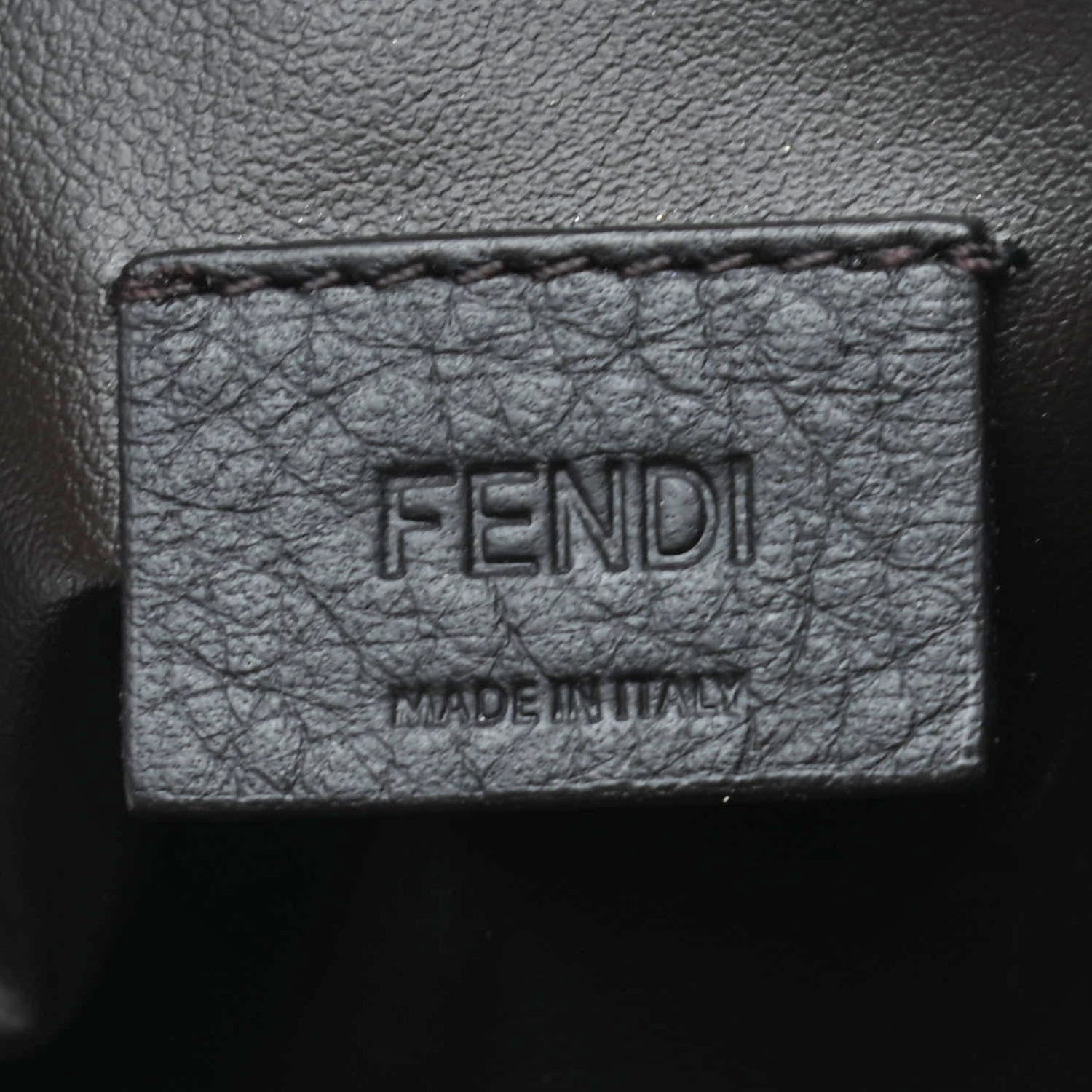 Fendi X SARAH COLEMAN Fabric Jacquard Vitello King FF Vertigo Medium Trapezoid Beauty Pouch Tobacco Moro Black 6 of 7
