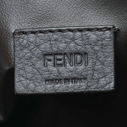 Fendi X SARAH COLEMAN Fabric Jacquard Vitello King FF Vertigo Medium Trapezoid Beauty Pouch Tobacco Moro Black 6 of 7