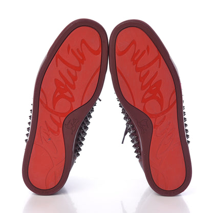 Christian Louboutin Calfskin Mens Louis Spikes Flat Sneakers 43 Lie De Vin 5 of 11