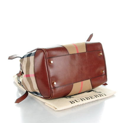 Burberry House Check Small Canterbury Tote Dark Tan 4 of 9