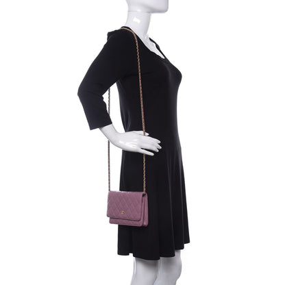 Chanel Lambskin Quilted Wallet On Chain WOC Light Purple 2 of 11