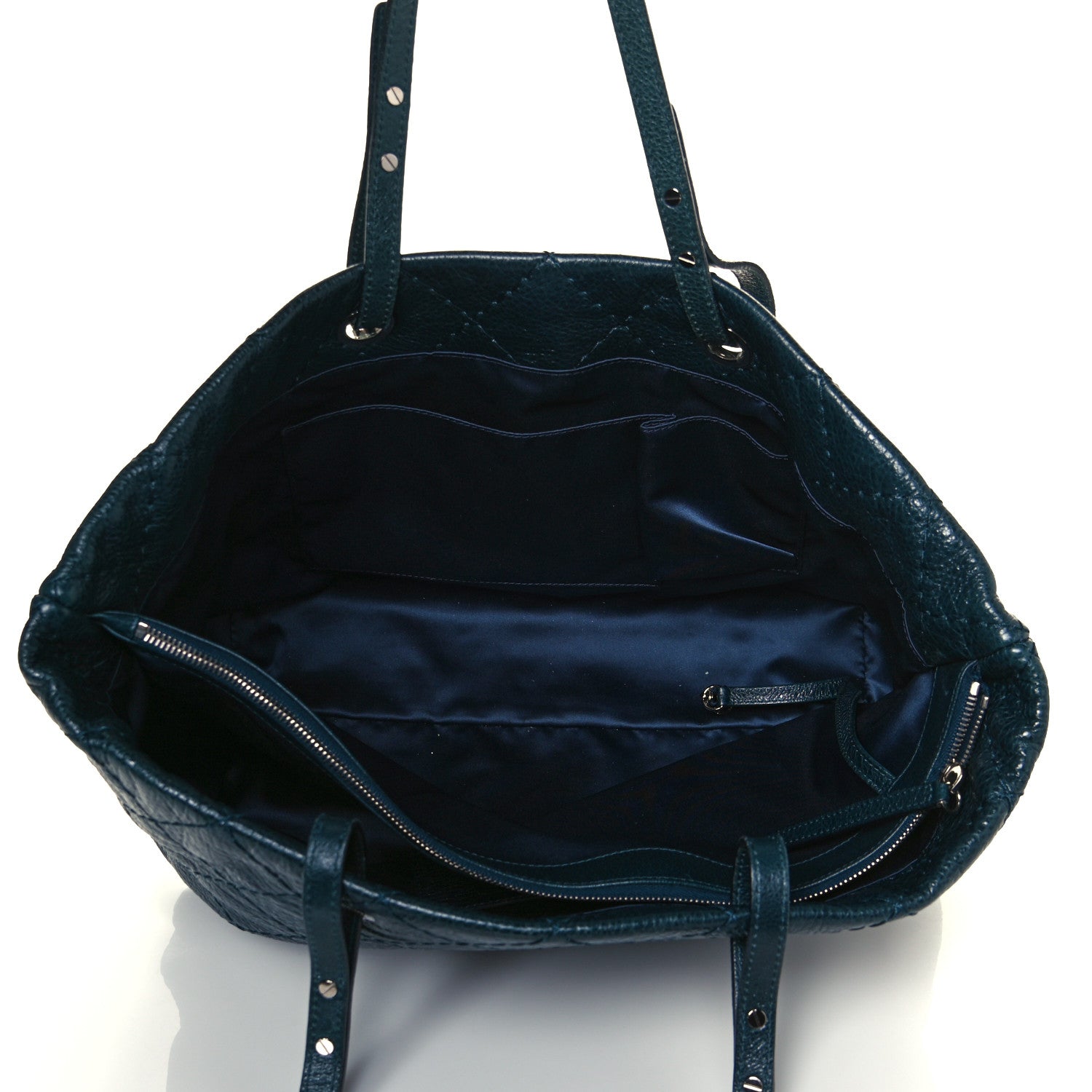 Chanel Glazed Calfskin Large On The Road Tote Dark Blue 5 of 13