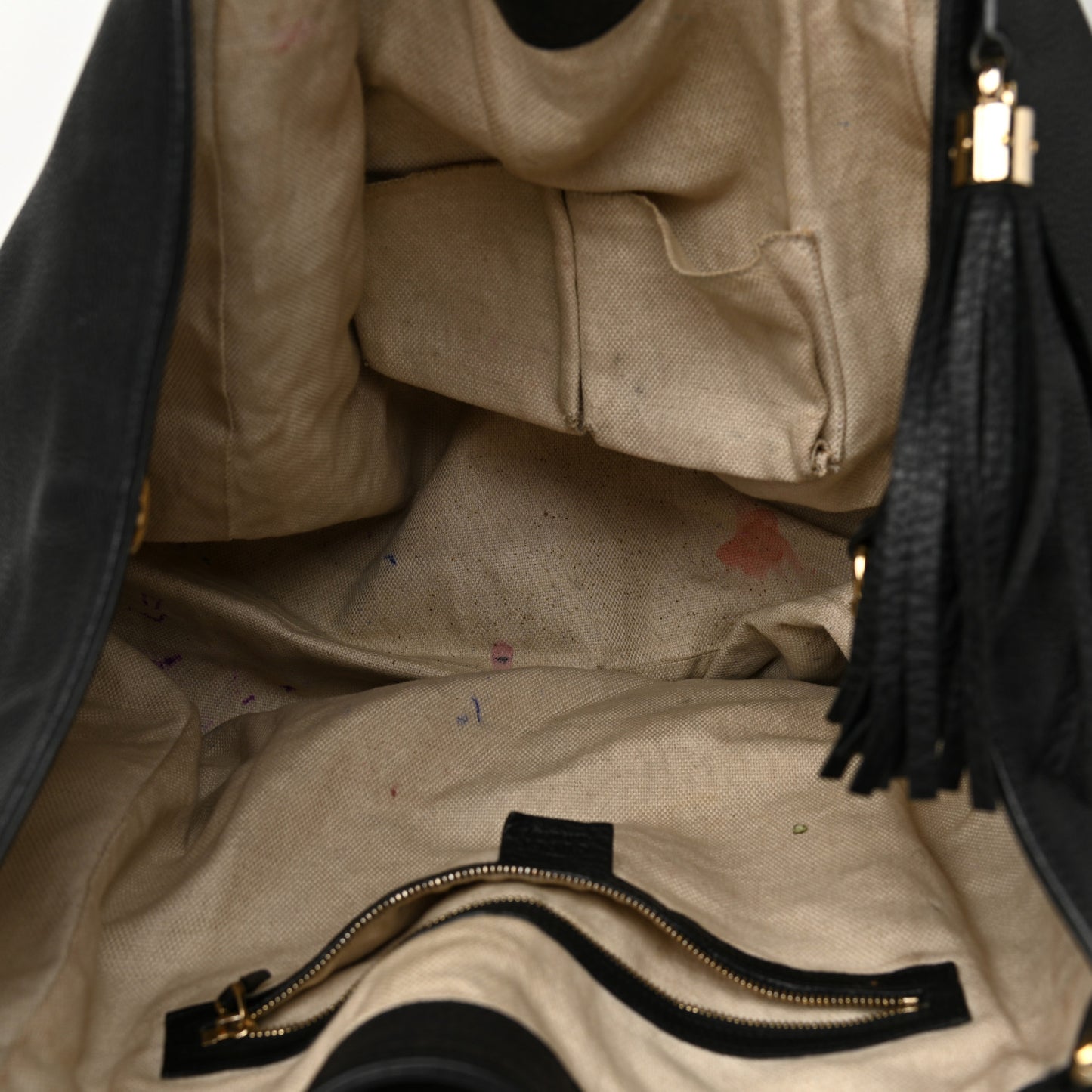 Pebbled Calfskin Large Soho Shoulder Bag Black