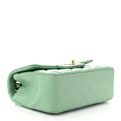Chanel Lambskin Quilted Mini Rectangular Flap Light Green 4 of 10