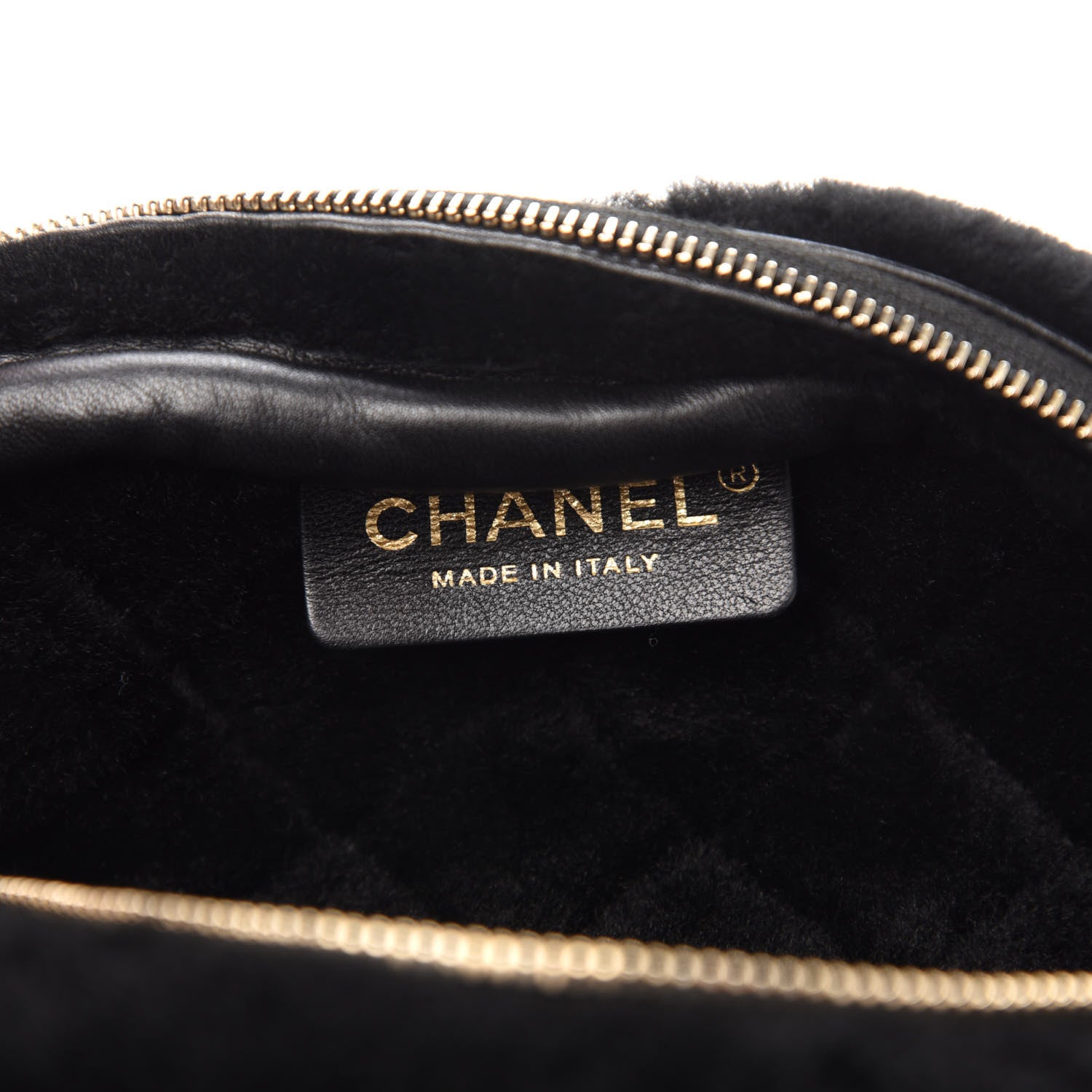 Chanel Calfskin Fur Quilted Waist Bag Fanny Pack Black 8 of 11